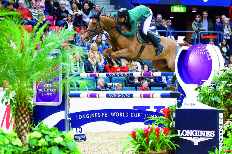 Steve Guerdat en leader à Las Vegas après avoir remporté le Grand Prix de Göteborg en mars dernier, avec la géniale Albführens's Paille de la Roque.