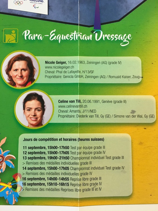 Programme para-équestre à Rio