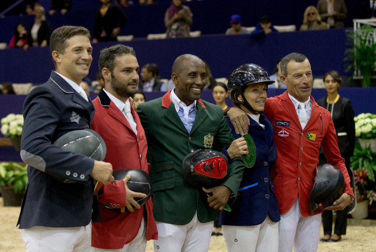 Gaëtan Decroix, Ibrahim Hani Bisharat, Abdelkebir Ouaddar, Fabienne Daigneux-Lange et Pius Schwizer à El Jadida