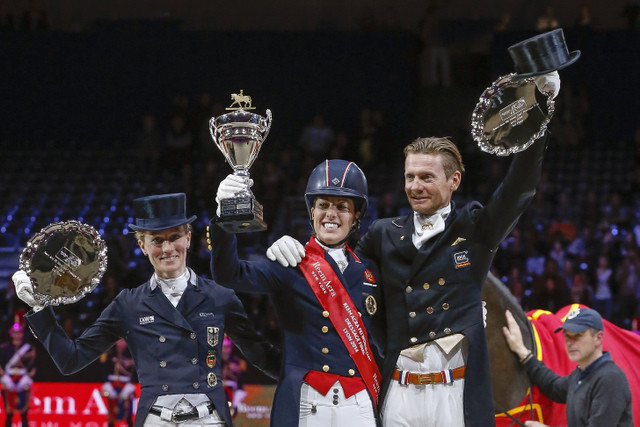 Podium de la finale Coupe du monde de dressage