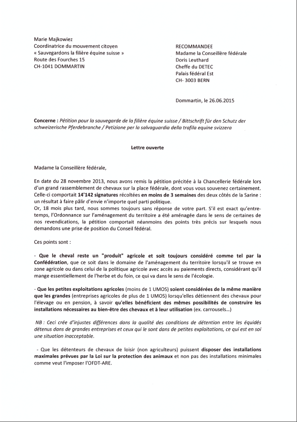 Lettre ouverte