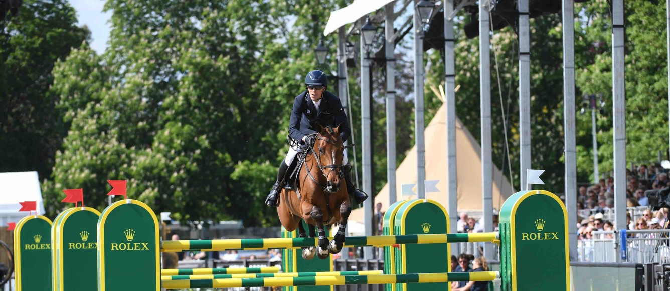 Rolex Grand Prix winnerToveks Mary Lou and Henrik Von Eckermannduring the Royal Windsor Horse Show held in the private grounds of Windsor Castle in Berkshire in the UK between on 8th-12th May 2019