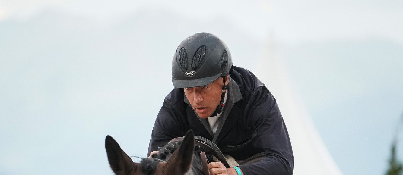 Rudie Wallerbosch OF NETHERLANDS riding Nuna du Perchet during the Jumping Longines Crans-Montana at Crans-sur-Sierre on July 12, 2019 in Crans-Montana, Switzerland. (Photo by Pierre Costabadie/Icon Sport)