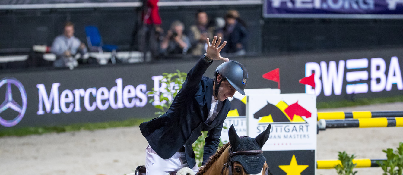 Longines FEI World Cup™ Jumping Stuttgart Winner Pieter Devos (BEL) riding Apart 18/11/18Photo FEI/Leanjo de Koster