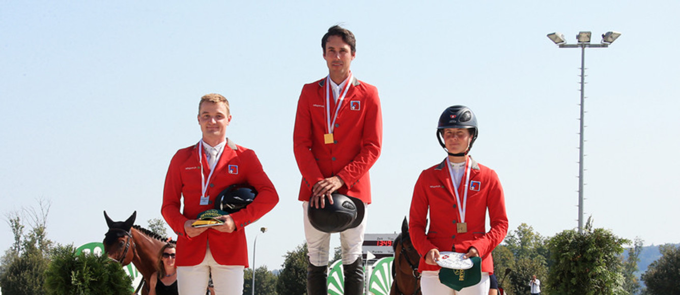  Le podium du championnat de Suisse élite de gauche à droite : Robin Godel, Felix Vogg, Caroline Gerber (Photo : Serge Petrillo - 