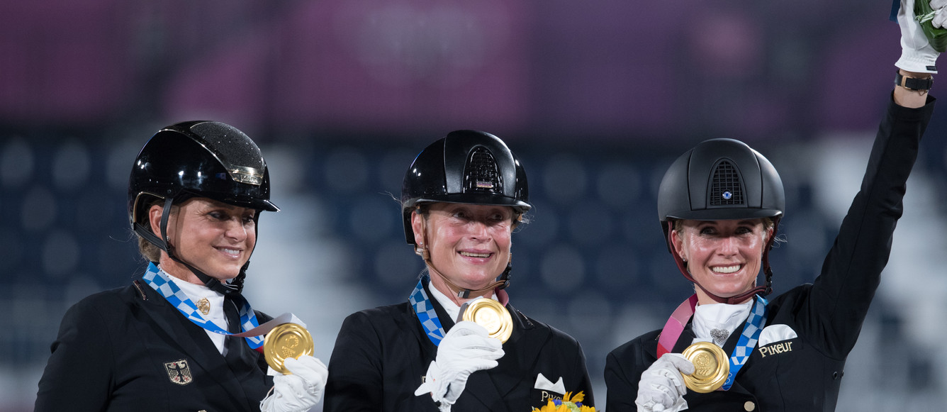 Schneider Dorothee ride Showtime FRH 140 - GER - Werth Isabell ride Bella Rose 2 139 - GER - von Bredow-Werndl Jessica (TSF Dalera) © FEI/Shannon Brinkman