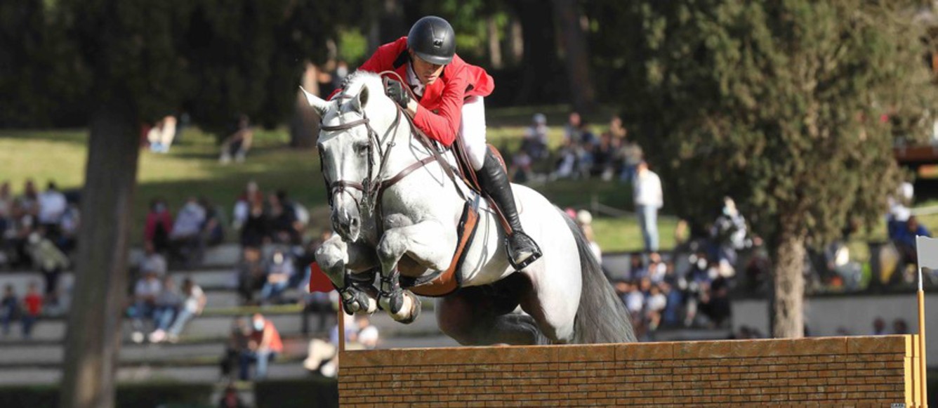 Grégory Wathelet et Nevados S à Rome. ©Rolex Grand Slam