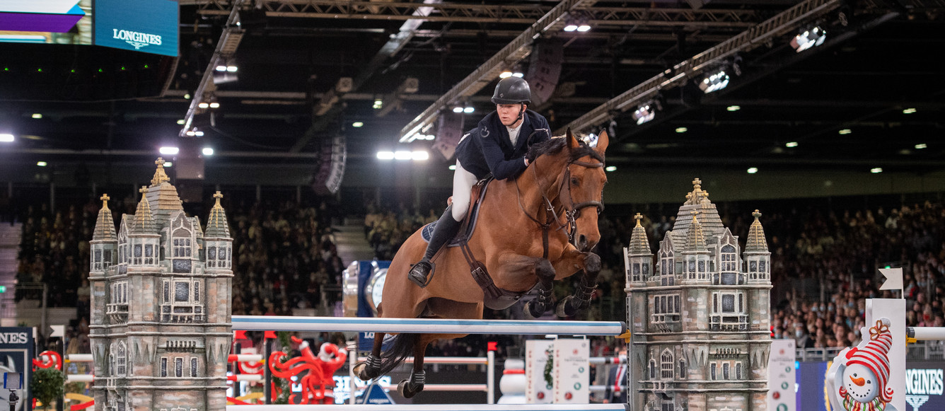 Harry Charles (GBR) & Stardust - THE LONGINES FEI JUMPING WORLD CUP™ - The London International Horse Show 2021 - ExCel London - 19 December 2021