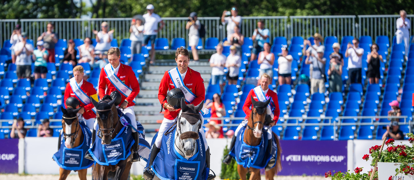 The winning team from Germany at the Longines FEI Jumping Nations Cup™ 2021, Sopot (POL)   Photo Copyright © FEI/Lukasz Kowalski