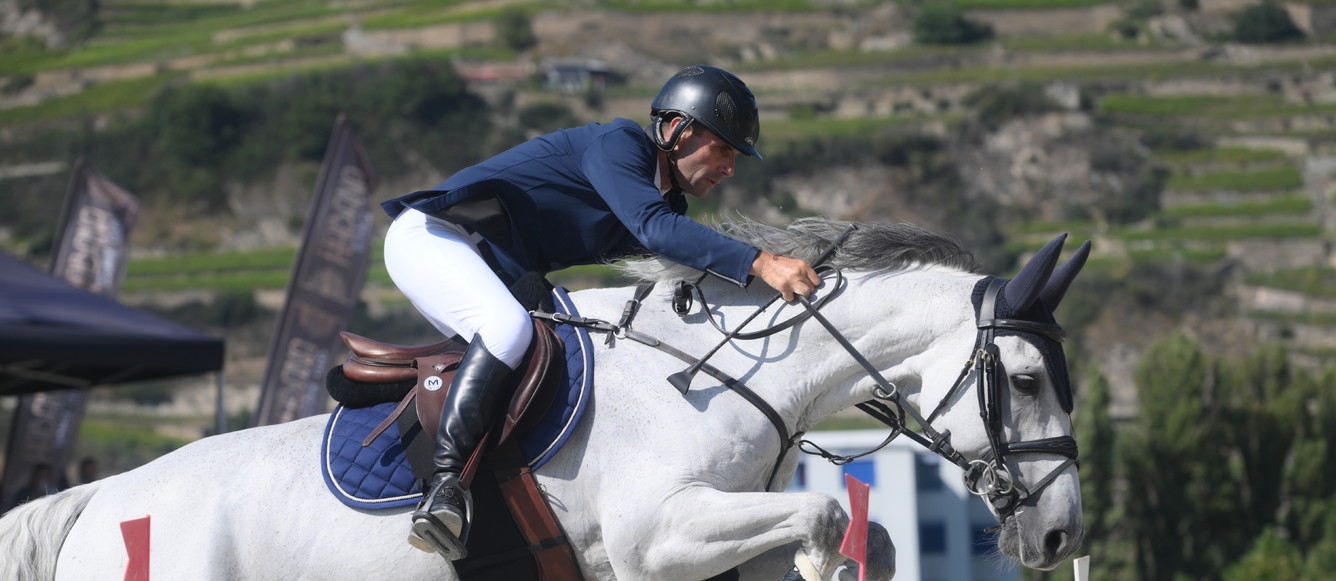 Franck Goubard et Liberty II à Sion en 2021. © Geneviève de Sepibus