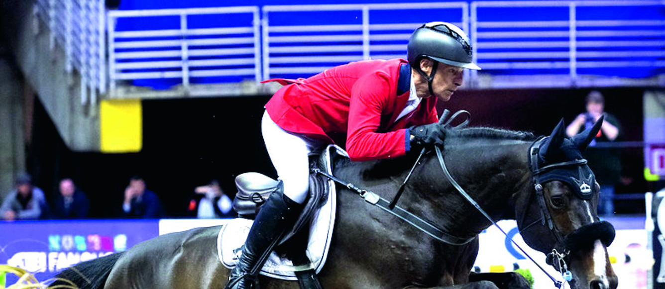 Pius Schwizer et Vancouver de Lanlore, ici aux Mondiaux de Herning, ont pris la 4e place de la chasse de la Finale Coupe du monde d'Omaha.