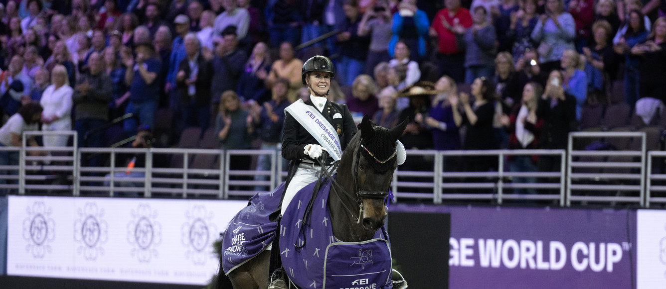 ©FEI/Richard Juilliart FEI World Cup™ Finals 2023 Omaha NE (USA).FEI Dressage World Cup™ Final - Grand Prix Freestyle Jessica von Bredow-Werndl GER  rides  TSF Dalera BB  on 7 April 2023