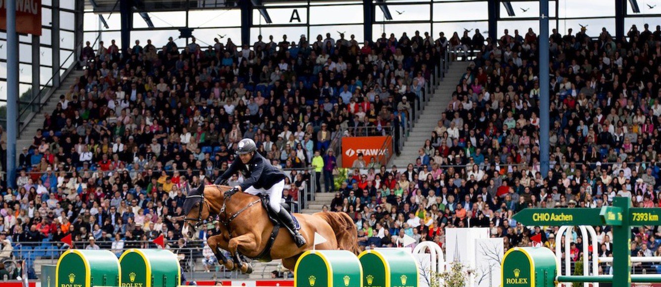 ©Rolex/Lindsay Brock ANDRE THIEME RIDING DSP CHAKARIA WINNERS OF THE ROLEX GRAND PRIX AT CHIO AACHEN 2024