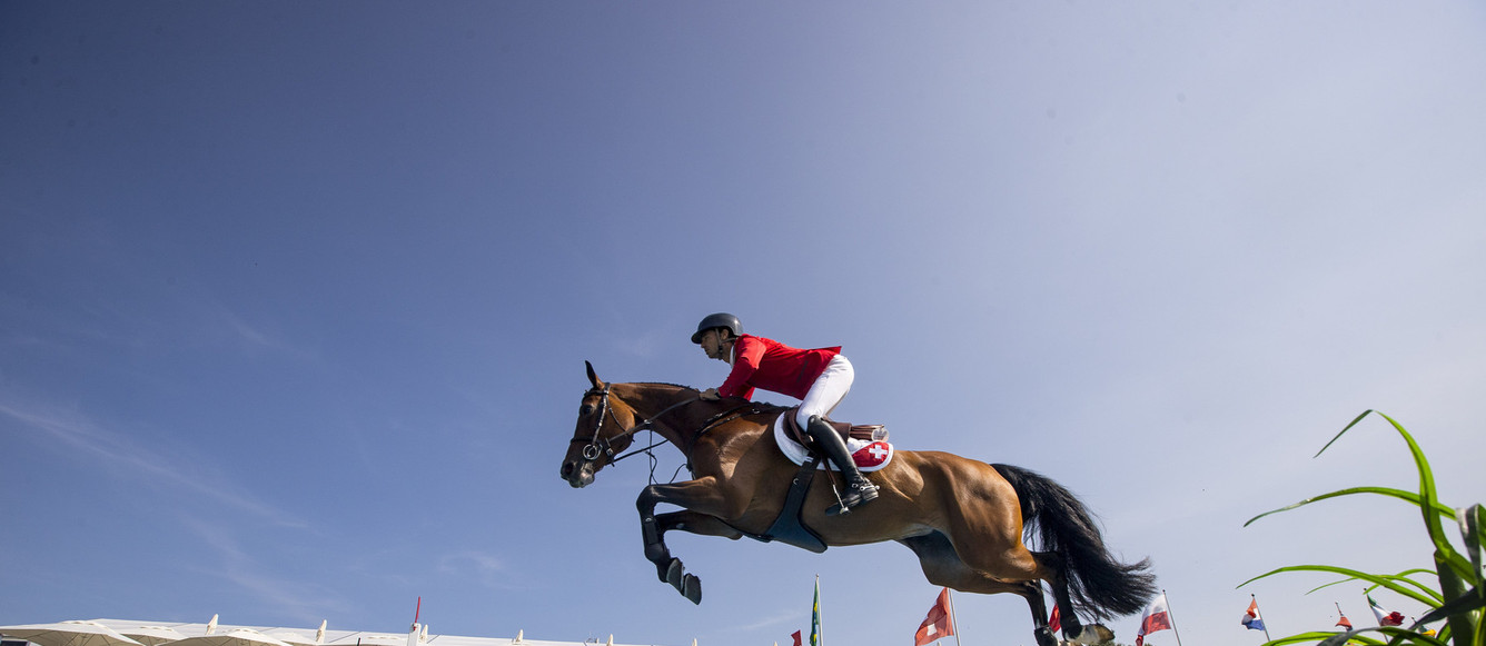 Longines FEI Jumping Nations Cup™ - Falsterbo (SWE)Steve Guerdat (SUI) riding Dynamix de Belheme part of the winning team of the Longines FEI Jumping Nations Cup™ 2023 - Falsterbo (SWE)Copyright © FEI/Leanjo de Koster