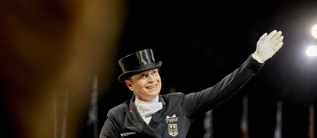 Longines FEI Dressage European Championship, Copyright FEI / Liz Gregg, Rotterdam 2019, medal ceremony, FEI Grand Prix Special, Isabell Werth on Bella Rose (GER)