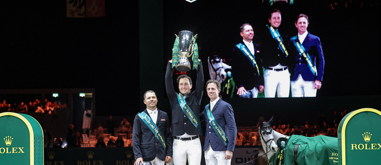Martin Fuchs s'est imposé dans la 23e Finale du Top 10 Rolex IJRC devant Kent Farrington et Ben Maher. © PhotoBujard 