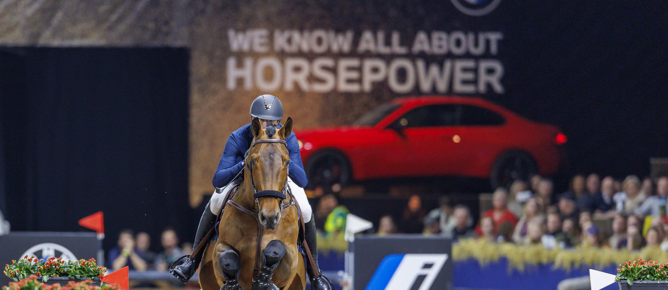Gregory Wathelet (BEL) and Bond Jamesbond de Hay - third place at the Longines FEI Jumping World Cup™ 2023/24 - Mechelen (BEL)   Copyright ©FEI/Dirk Caremans