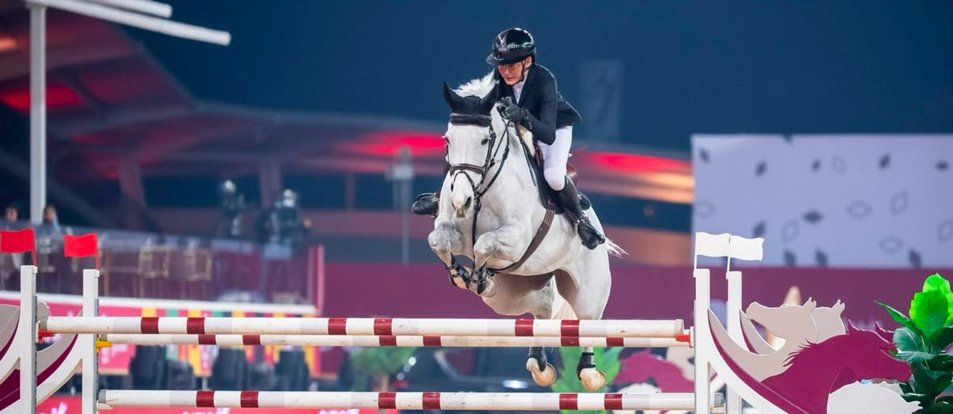 Nadja Peter Steiner a pris la 3e place du Grand Prix 2* de Doha avec Mila. © Doha Tour - LDD
