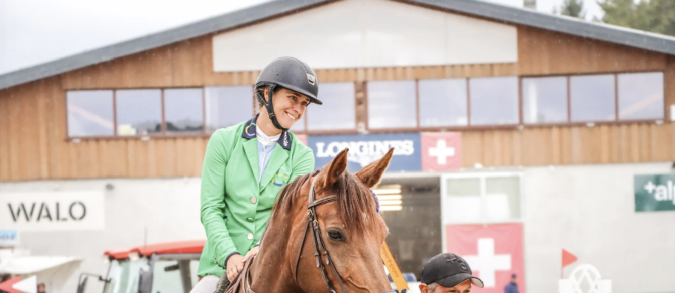 Benoît et Mélody, avec Enjoy de Beaufour, lors de leur concours national au Chalet-à- Gobet. © Pénélope Padula