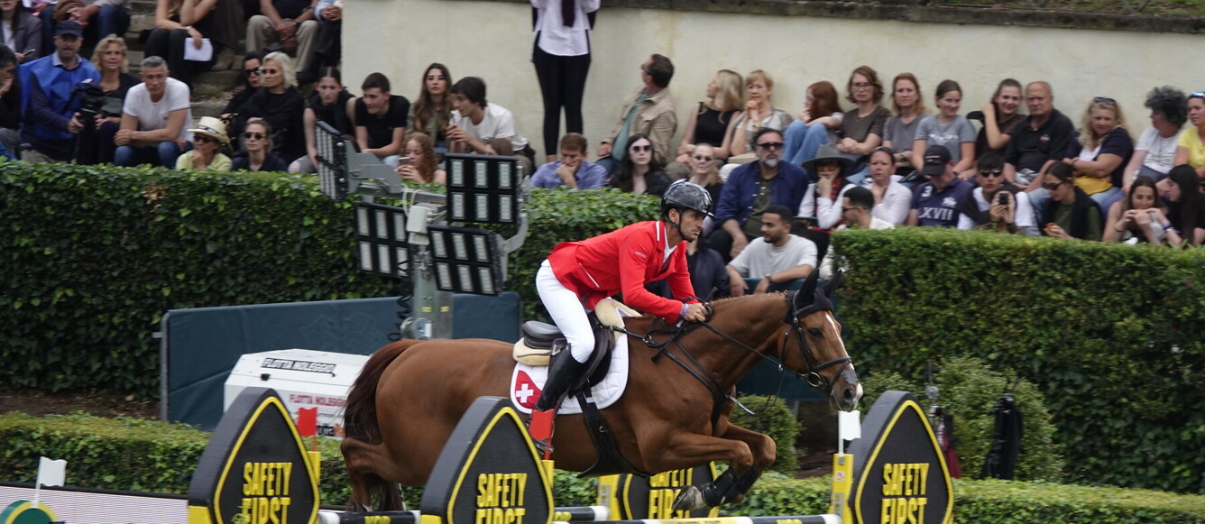 Steve Guerdat et Albführen's Iashin Sitte dans la Coupe des Nations de Rome. © NP