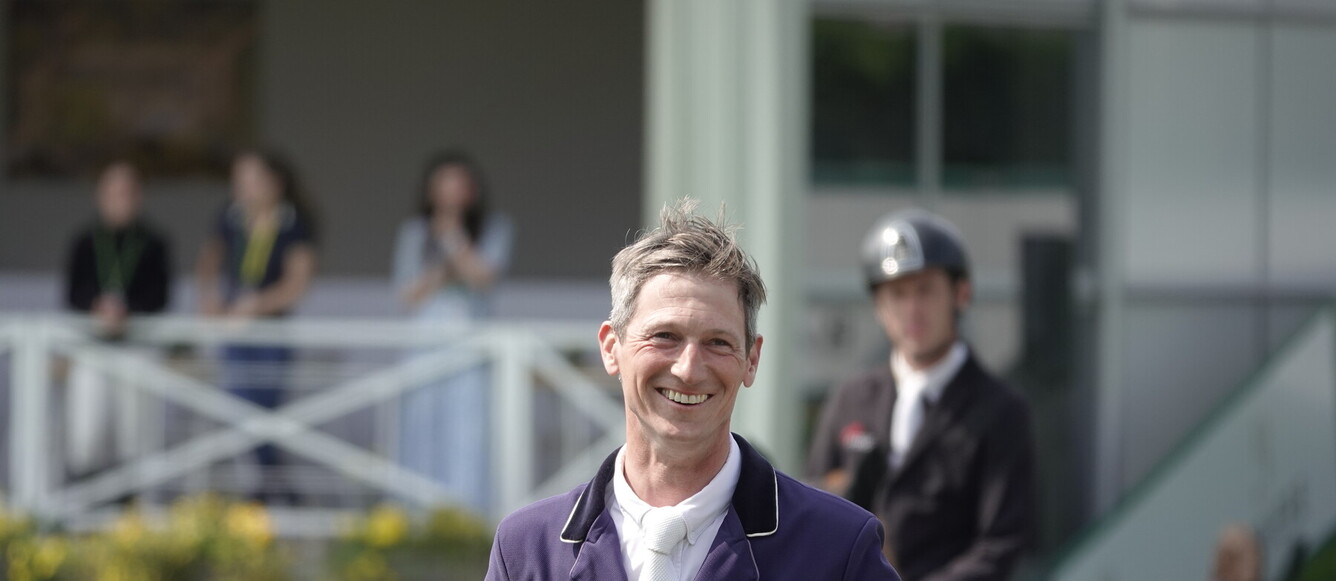 Daniel Deusser heureux de sa victoire dans le GP Rolex de La Baule avec Otello de Guldenboom