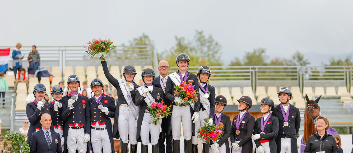 Cérémonie de remise des prix championnat européen par équipe dressage Jiva Hill