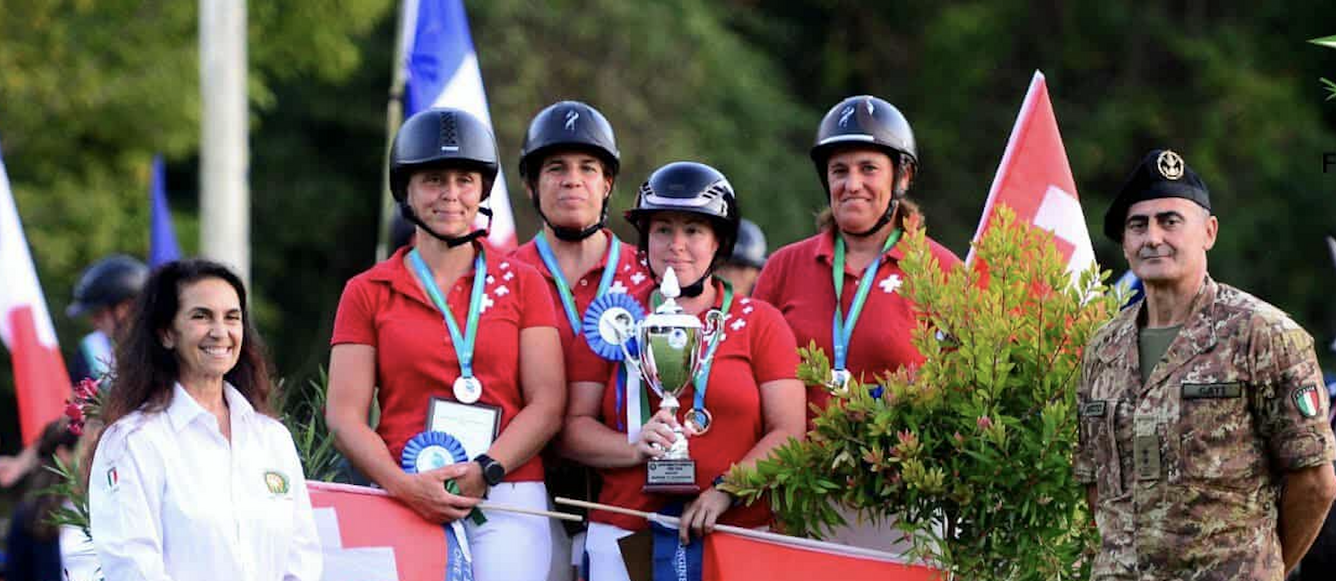 L'équipe de Suisse de TREC en bronze aux Européens de Montelibretti. © wantedphotopress
