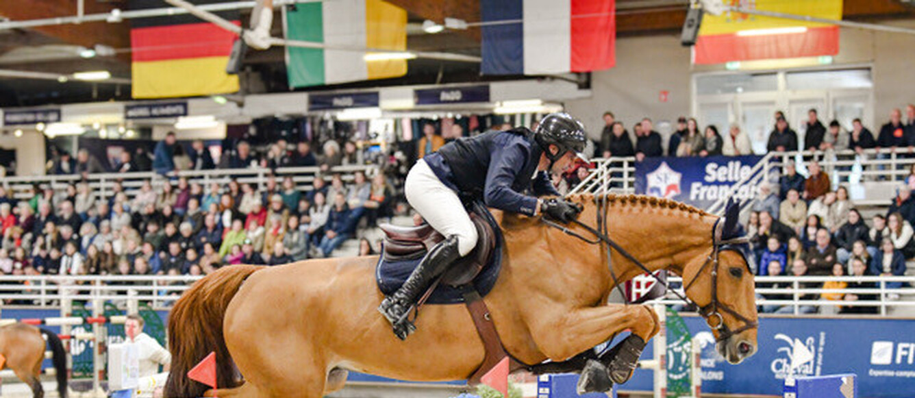 Romain Duguet et Bel Canto de Boguin ont remporté la winning round au CSI 4* de Saint Lô (FRA). © Gilles Perina