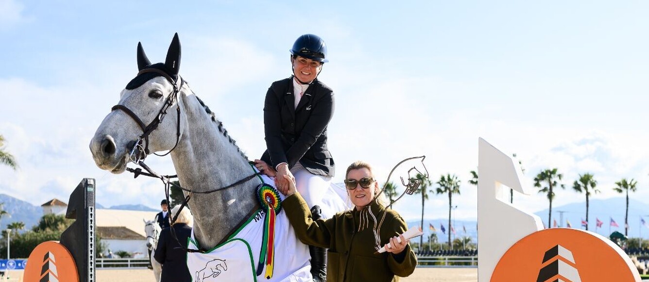 La victoire pour Faye Schoch et Cornetto DB Z dans le Grand Prix 3* d'Oliva. © Hervé Bonnaud / www.1clicphoto.com – LDD