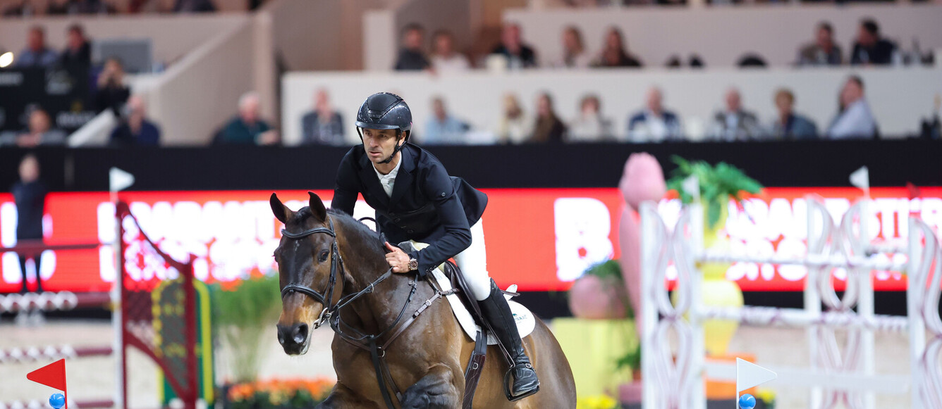 Steve Guerdat s'est imposé samedi soir à Bois-le-Duc avec Lancelotta, que voici à Hambourg © Tiffany van Halle