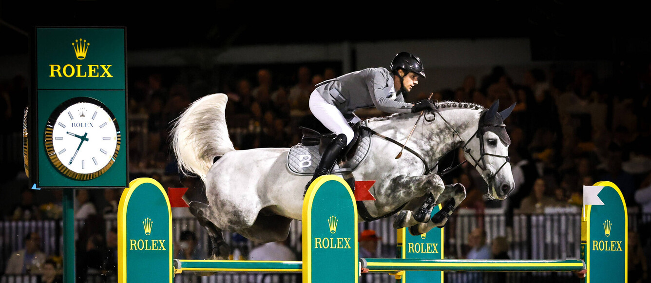 Christian Kukuk & Checker 47 ont remporté les éditions 2024 et 2025 du 5* de Wellington. © Rolex Series - Sportof
