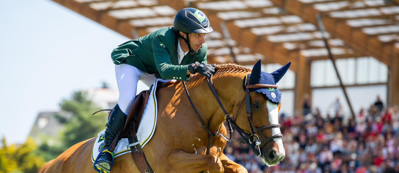 20/05/18, La Baule, France, Sport, Equestrian sport LONGINES FEI Jumping Nations Cup™ of France - Longines Fei Jumping Nations Cup™ of France,  Image shows MANSUR Yuri (BRA) VITIKI.Photo FEI/Thomas Reiner