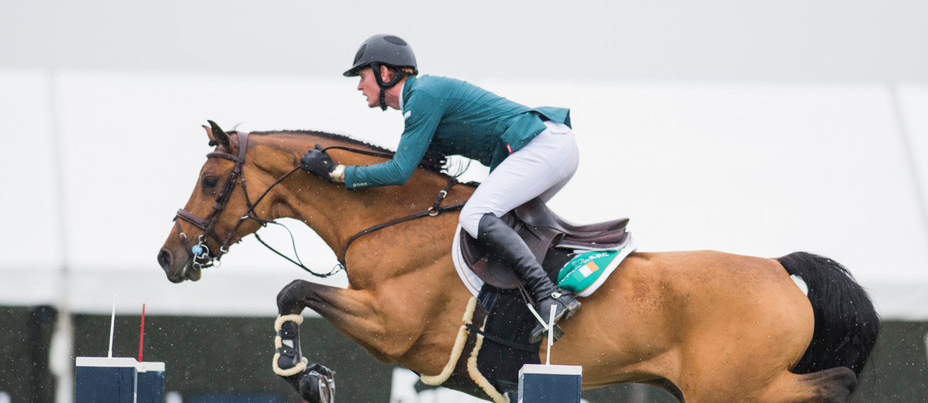 DANIEL COYLE rides CITA (IRL) in the LONGINES FEI Jumping Nations Cup™ of Canada at Thunderbird Show Park. Langley BC. June 3 2018Photo FEI/Cara Grimshaw