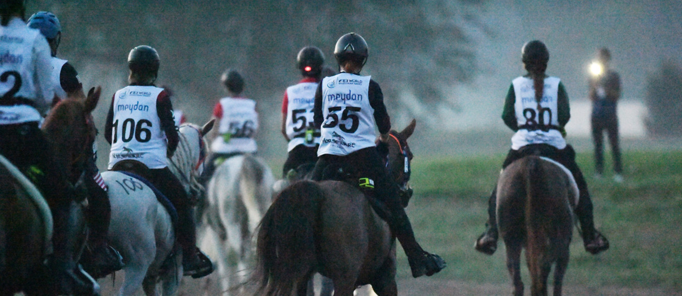 Endurance riders canter after the startPhoto FEI/MARTIN DOKOUPIL