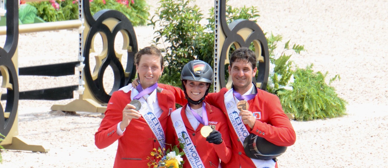 Le podium de la finale de saut