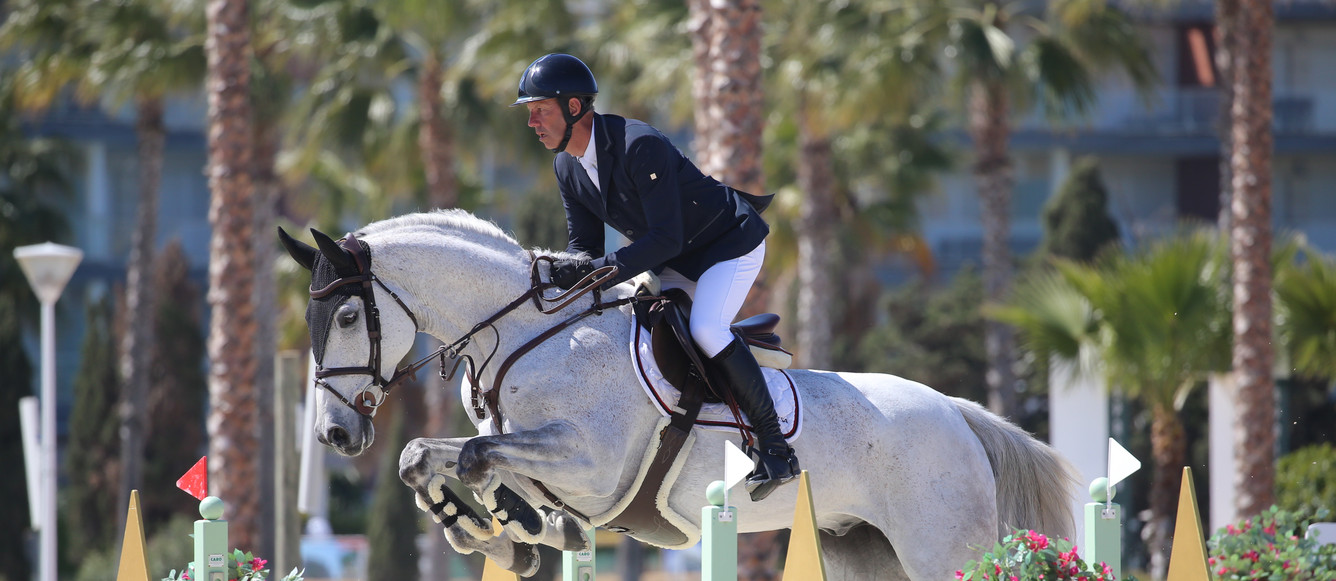 Oliva, Spain - 2019 March 28: Gold tour 1m40 during CSI Mediterranean Equestrian Spring Tour 3(photo: 1clicphoto.com)